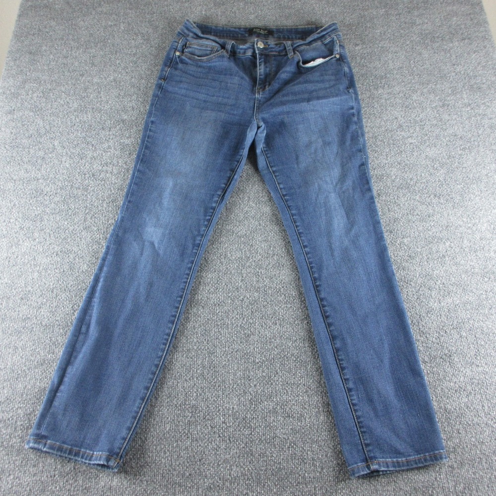 Judy Blue Jeans Womens 32 Blue Medium Wash Straight Stretch Denim 5 Pocket